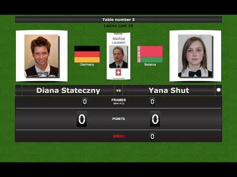 Snooker Ladies Last 16 : Diana Stateczny vs Yana Shut