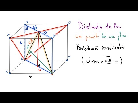 Distanta de la un punct la un plan - Problema rezolvata (clasa a VIII-a)