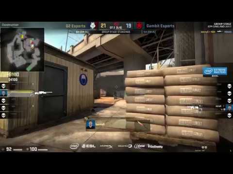 KennyS wins the map with a 1v2 clutch - G2 Esports vs Gambit - IEM Oakland 2017