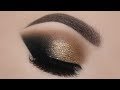 Golden Eye Makeup Tutorial For Hooded Eyes Glamorous Easy Gold Smokey Eyes For Beginners