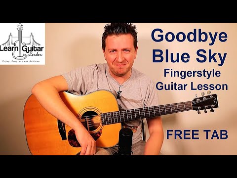Goodbye Blue Sky - Fingerstyle Guitar Tutorial - Pink Floyd - Drue James - Part 1