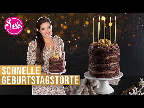 Chocolate Cake Last Minute Birthday Cake / Naked Cake / Easy Quick Recipe / Sally's World