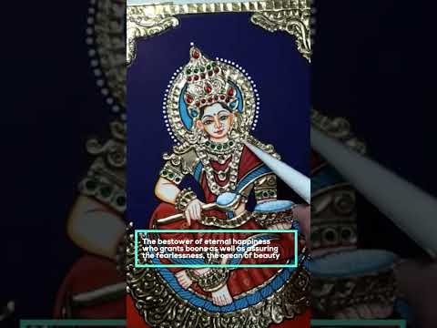 Maa Annapurna In Tanjore Art | Indian Folk Art from Tamil Nadu | Beginner Artwork #shorts #memeraki