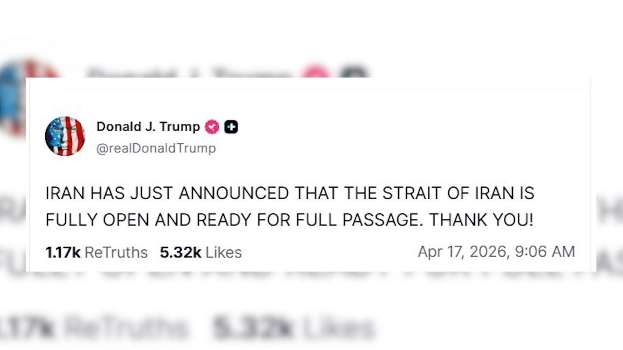 Video | Trump welcomes Iranian announcement that Hormuz open to shipping | AFP