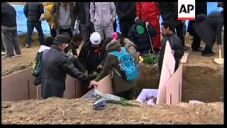 Mass grave prepared for bodies of disaster victims
