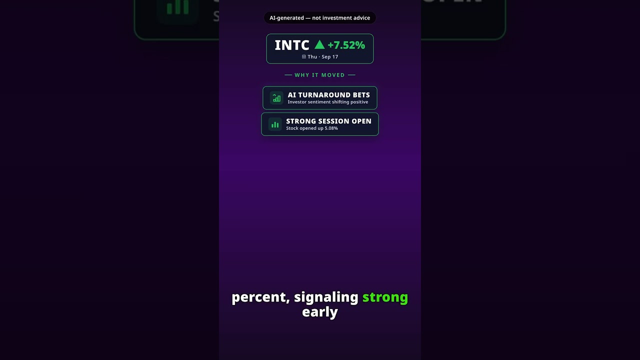 Why Is Intel Stock Spiking Today? INTC +7.52% (Sep 17)