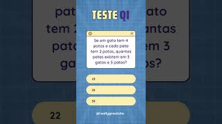 FÁCIL | Teste de QI  - Você será capaz de acertar? #quiz