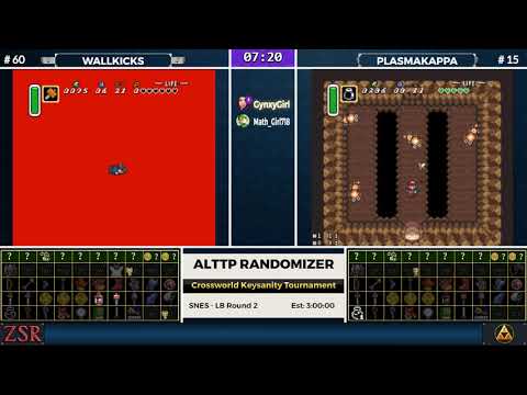 ALttPR Crossworld Keysanity Tournament: LB Round 2 - WallKicks vs. PlasmaKappa