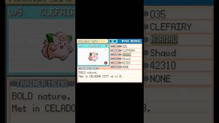 Shiny clefairy in 2394 checks/ 126 soft resets FireRed