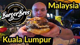 🇲🇾 200 GRAMS OF WET, JUICY MALAYSIAN STREET BURGER | BURGERBROS IN KUALA LUMPUR, MALAYSIA