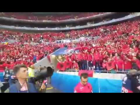 EURO 2016 Albanian Fans Singing 'Kuq e Zi' Red & Black in Lyon