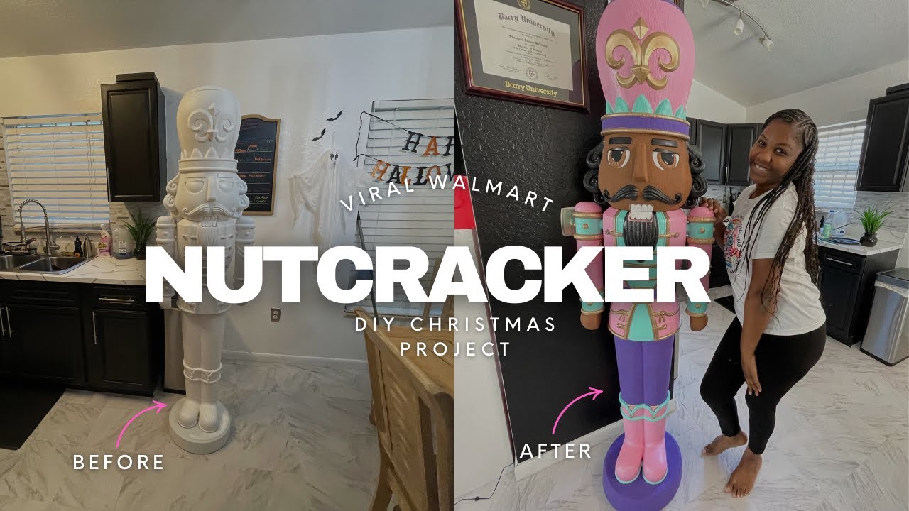 Watch Me Recreate the Viral Walmart Nutcracker DIY Christmas Decor! #christmasdecor