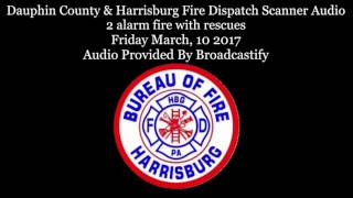 Dauphin County  Harrisburg Fire Dispatch Scanner Audio 2 Alarm fatal fire with entrapment rescues