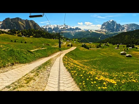Breathtaking Dolomites Ride | Val Gardena to Rifugio Firenze Tour 298 | 4K Scenic Cycling