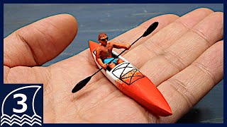 Shape a man kayaking【Miniature Canoe for diorama カヤックを漕ぐ人 1/80ジオラマ・レジンアート用】