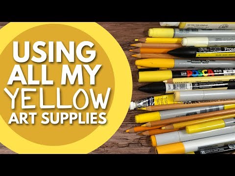 Using ALL my Yellow Art Supplies