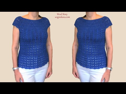 🌼Crochet Top Down Summer👌 Blouse Tutorial 💕 Heklana bluza