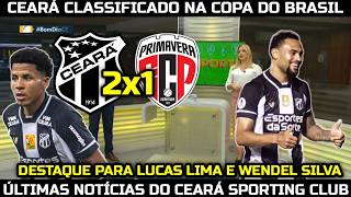 CEARÁ VENCE O PRIMAVERA - SP E ESTÁ CLASSIFICADO NA COPA DO BRASIL