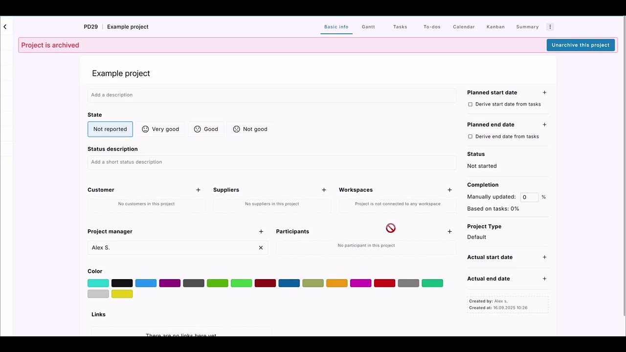 How to Archive and Unarchive a Project