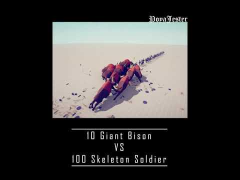 10x GIANT BISON VS 100x SKELETON SOLDIER - TABS