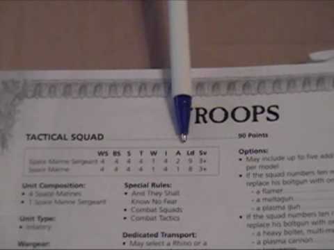 40K Intro - Basic 5th Edition Rules - Series 2 Part 1 - WS, BS, etc