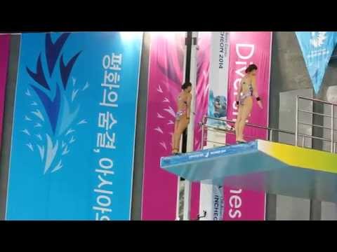 2014 Asian Games Pandelela Rinong LEONG Mun Yee 5th Dive Women's Synchronised 10m Platform Final
