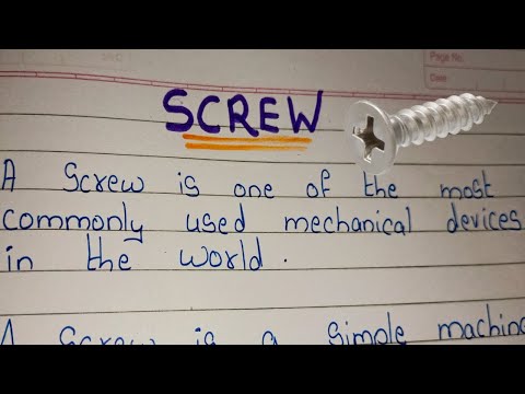 10 lines on Screw in english| Essay on Screw / Few Sentences about Screw