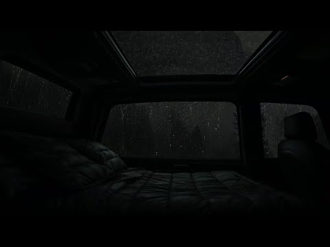⛈ Immerse yourself in the raindrops: Relaxing night in the campervan