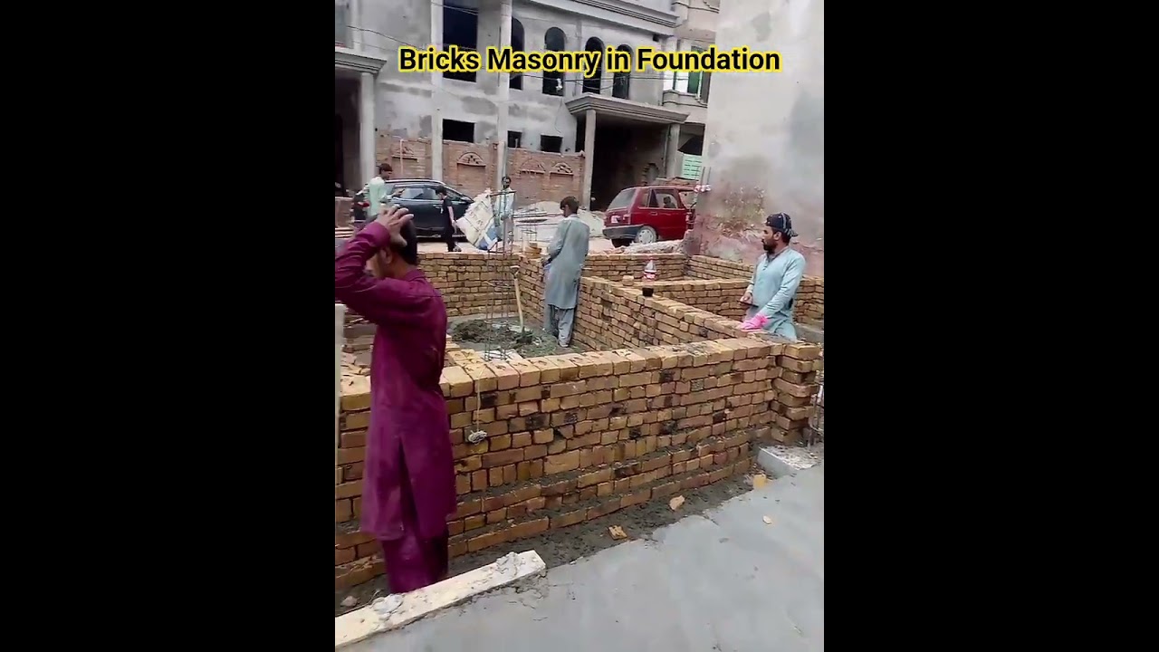 Bricks Masonry in Foundation. #construction #architecture #design #foundation #bricks #design #labor