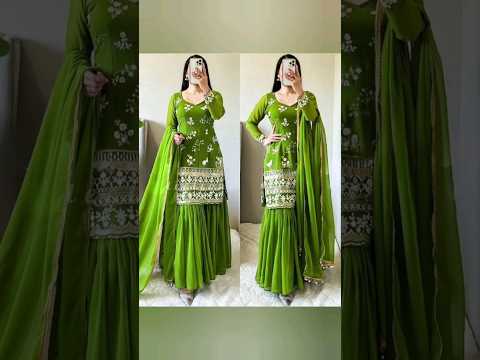 Best green sharara suit latest shara suit for girls,  trending sharara dress, fashion trend of 2023