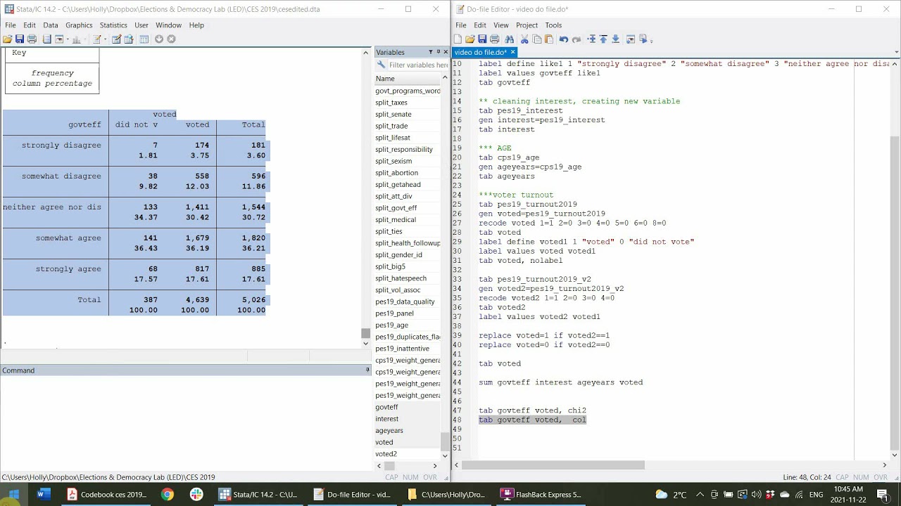 Bivariate Statistical Tests with STATA
