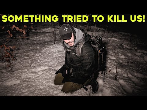 (SOMETHING TRIED TO KILL US!) WE FEARED FOR OUR LIVES WINTER CAMPING in the MOST HAUNTED FOREST