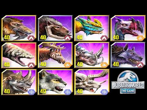 All Max Level 40 Cenozoic Hybrids (11) | Jurassic World The Game
