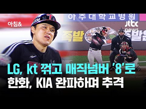 LG, kt 꺾고 매직넘버 '8'로 줄여…한화, KIA 완파하며 추격