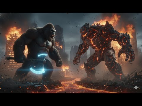 "King Kong vs Lava Golem – The Fiery Battle to Save Humanity! 🌋🦍🔥"