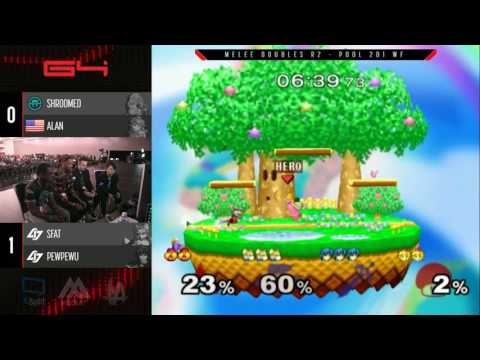 Genesis 4 SSBM - Shroomed & Alan Vs. SFAT & PewPewU - Smash Melee Doubles Winners Quarters