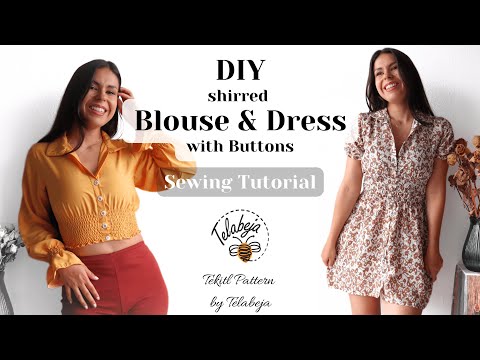 DIY Shirred Blouse or Dress with Pockets! Tekitl Pattern by Telabeja