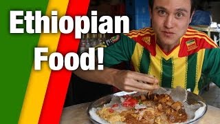 preview picture of video 'Irresistible Ethiopian Food - Tasty Meat Platter!'