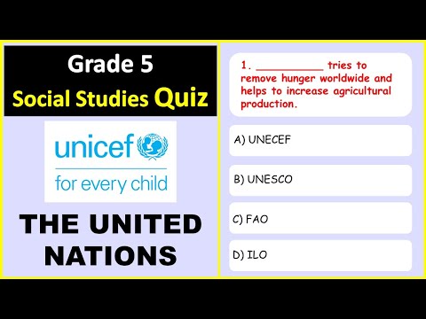 MCQs | The United Nations | Class : 5 Social Studies | 20 Questions any 5th Grader could answer