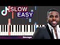 Jason Derulo - Savage Love SLOW EASY Piano Tutorial + Lyrics