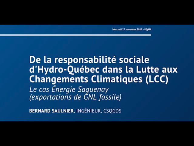 Conférence de Bernard Saulnier | La vie en bleu? Gazoduq / Énergie Saguenay