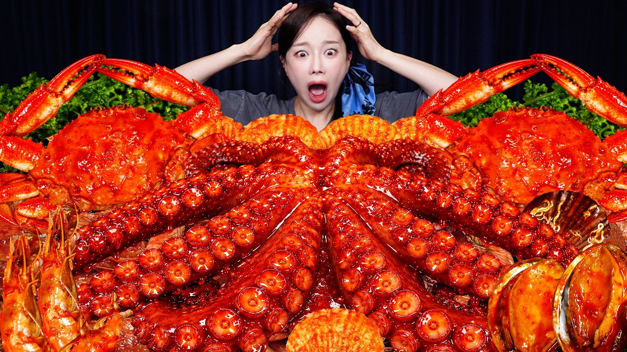 직접 만든 대왕 매운 통문어 해물찜 꽃게 먹방 & 레시피 Giant Spicy Octopus & Crab Mukbang Ssoyoung