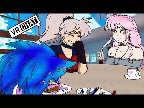 UNEXPECTED TENSIONS...Sailor Peace and Maurice Encounter Mira at a Cafe - VRChat