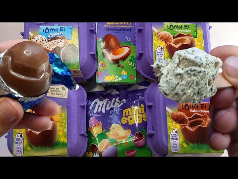 Milka🍫taste testing Löffel Eier,  Milka Nascher Ei & Milka mini eggs #milka #tastetest #asmr #easter