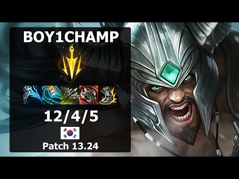 Boy1Champ Tryndamere TOP vs Maokai| Patch 13.24 KR Challenger