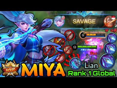 Perfect SAVAGE! Miya Late Game Shutdown All Enemies! - Top 1 Global Miya by Lian - MLBB