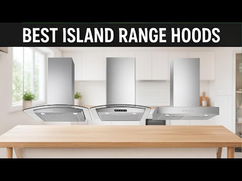 Tieasy Island Range Hood 36 inch 700 CFM Ceiling Mount Kitchen Hood Vent with Gesture Sensing &Touch Control,Ducted/Ductless Convertible,3 Speeds Fan,4 LED Lights,Stainless Steel,Aluminum Filters video review thumbnail