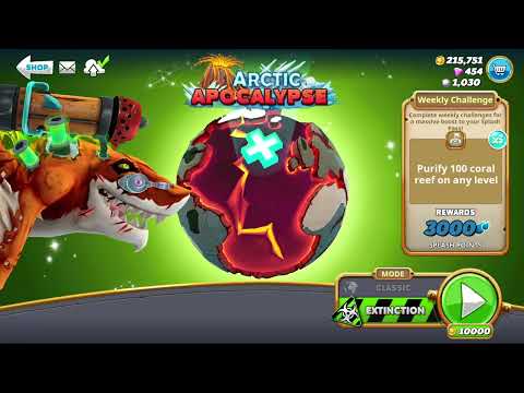 hungry shark world meltdown shark with jetpack in extinction mode