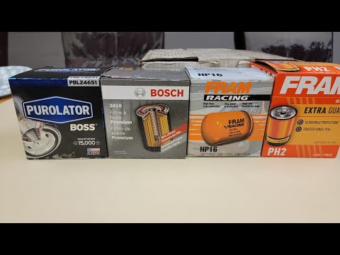 Purolator Boss, Fram Racing, Bosch Standard, Fram Standard - let's open them not edited version