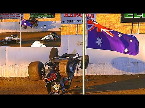 Steve Hateley Wingless Sprints Rollover Simpsom Speedway 17-2-2018